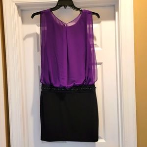 Bisou bisou size 8 purple and black dress